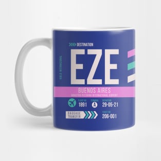 Buenos Aires (EZE) Airport Code Baggage Tag Mug